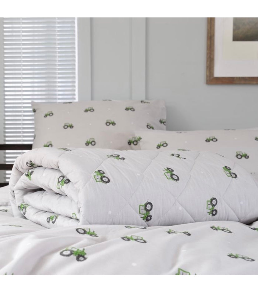 Green Tractor Bedspread