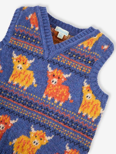 Blue Cow Knitted Vest