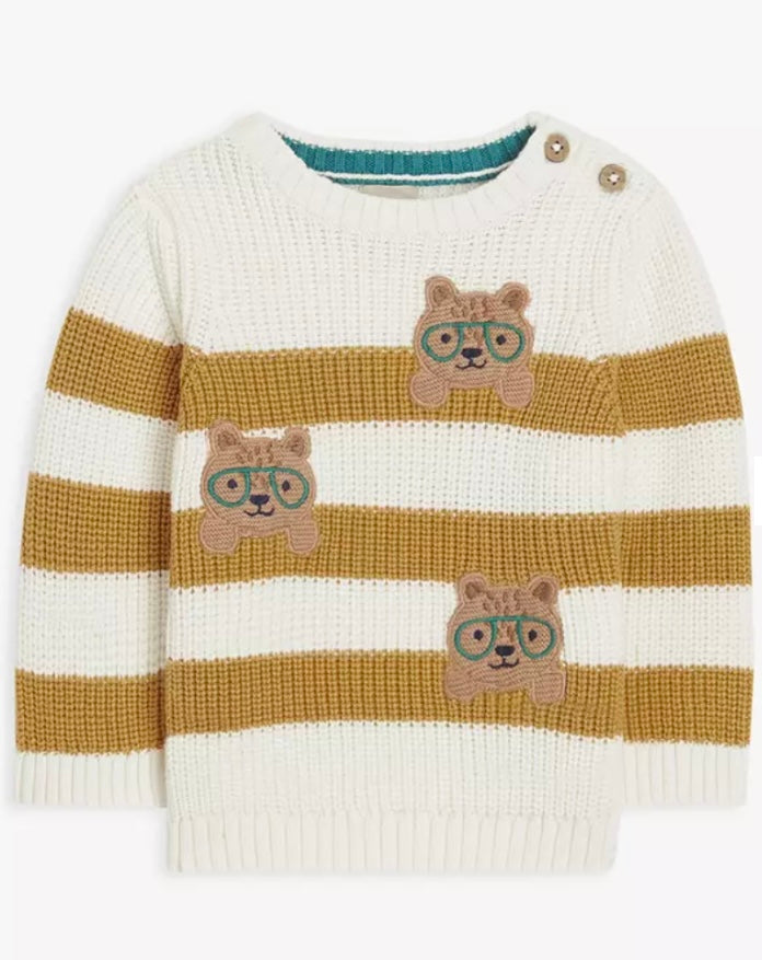 Teddy Bear Stripe Knit Jumper