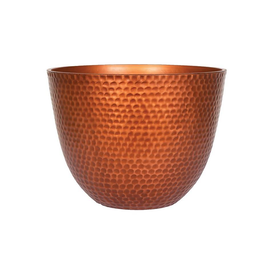 Copper Effect Hammered Planter