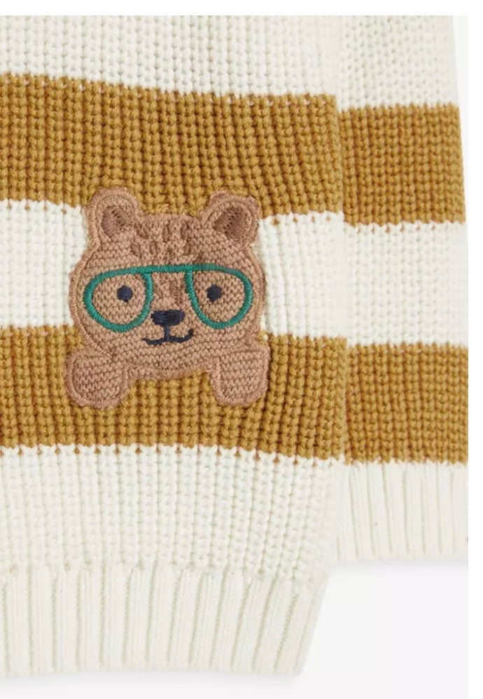 Teddy Bear Stripe Knit Jumper