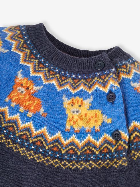 Cow Knitted Navy Jumper