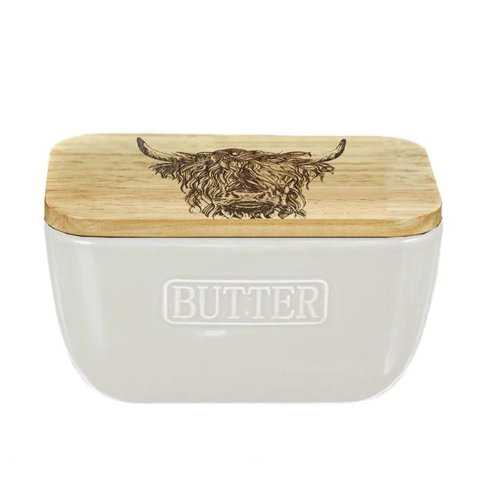 Ceramic Oak Stag Design Butter Dish