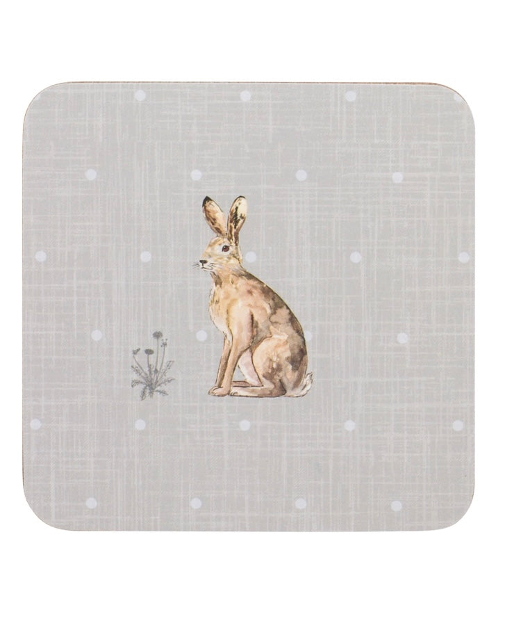 Hare and Heather Coaster