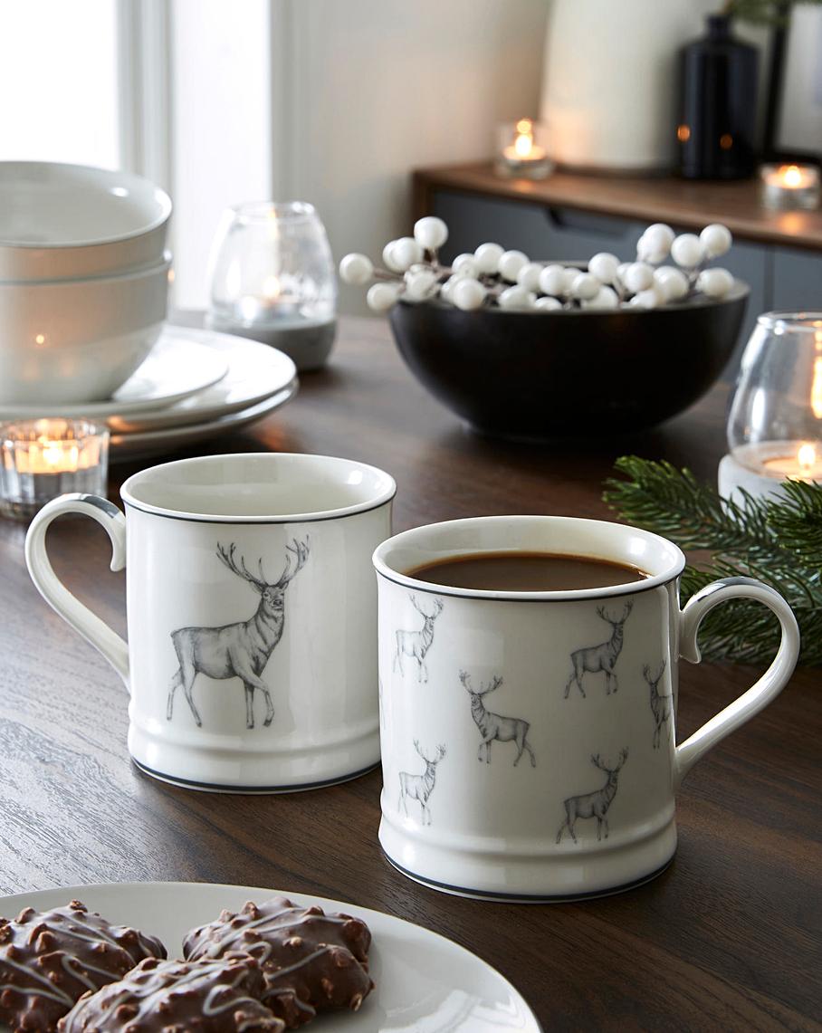 Stag Mugs Set of 4