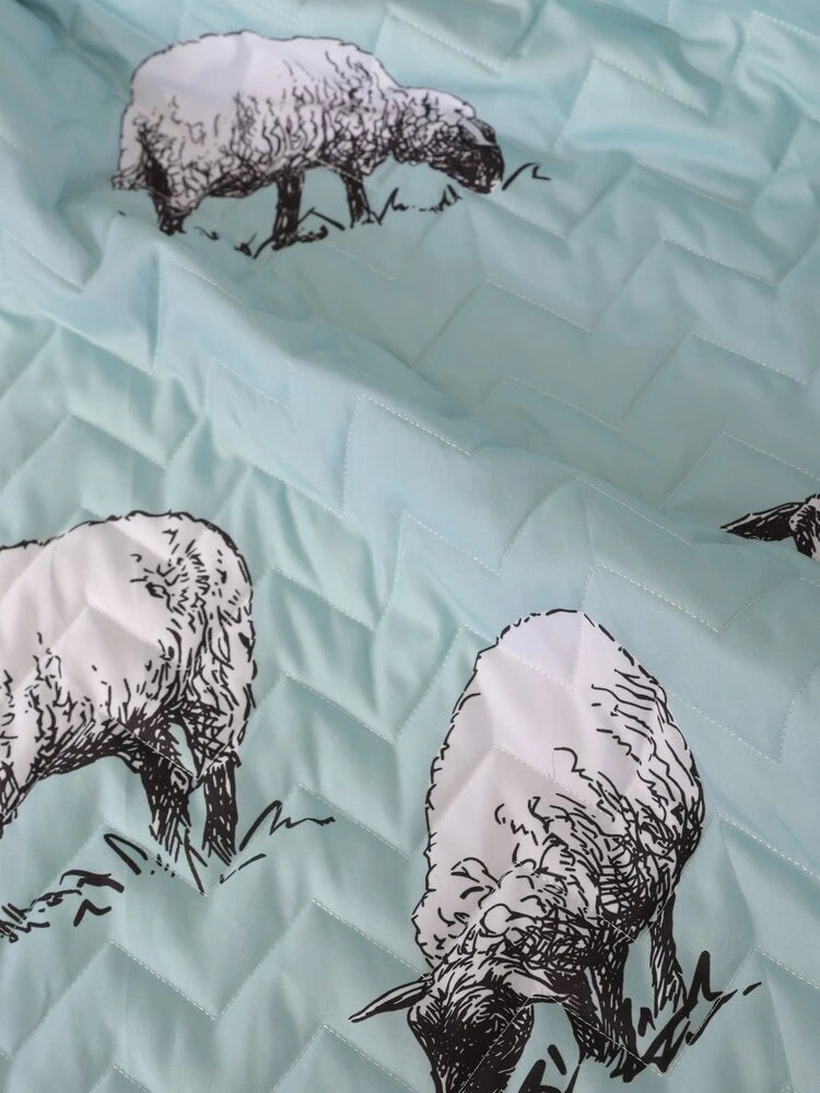 Turquoise Sheep Bedspread