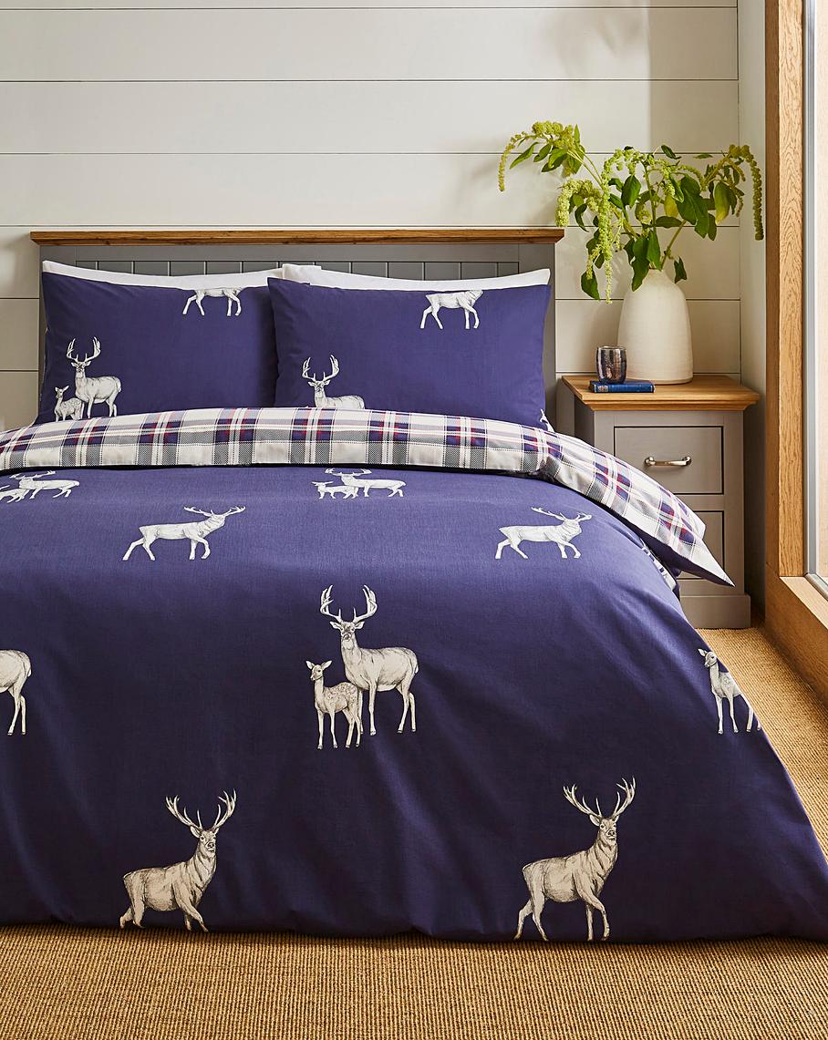 Spring Fawn Navy Duvet Set