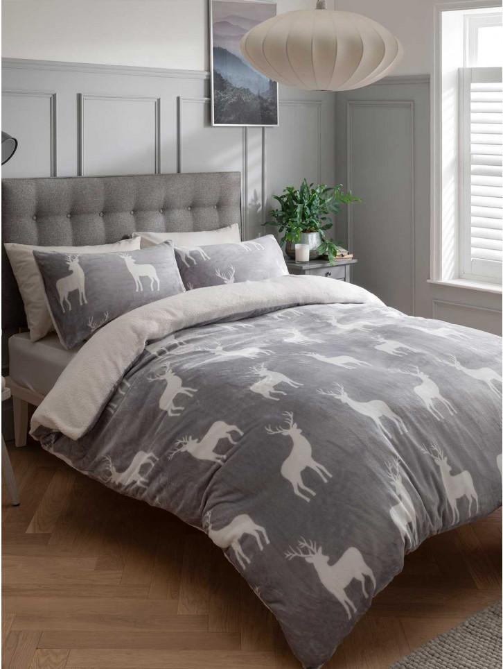 Super soft Sherpa Stag Double Duvet set