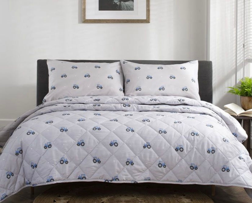 Blue Tractor Bed Spread