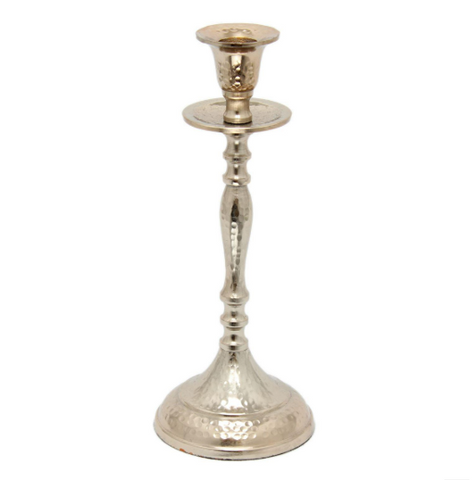 Blush Iron Hammered Effect Single Candlestick