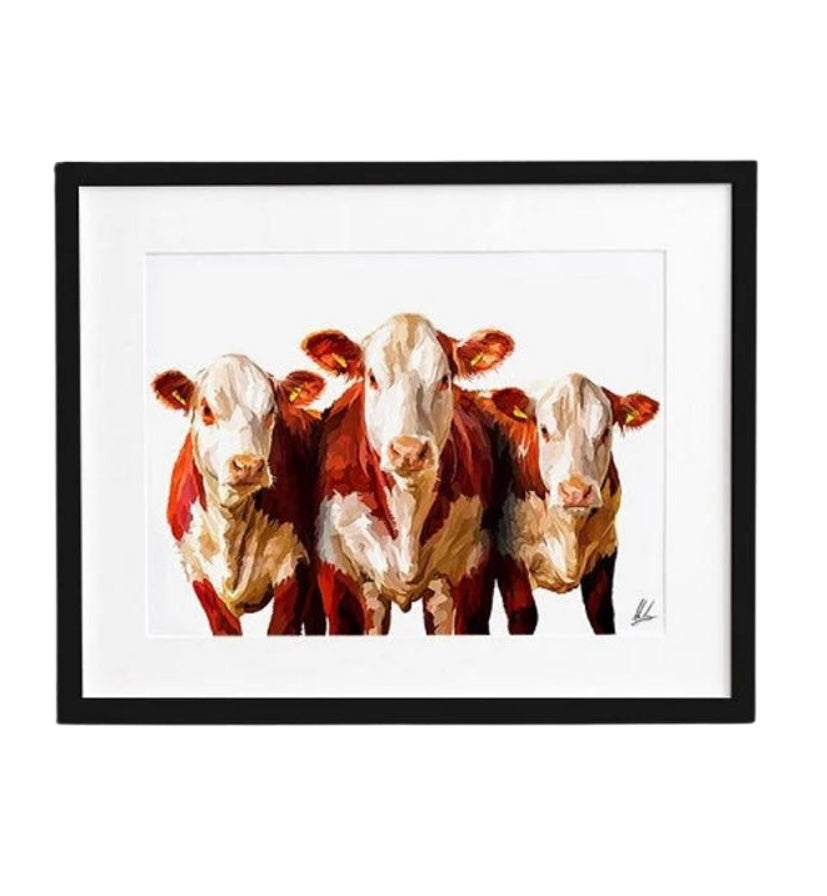 Framed Whitehead Cattle Print