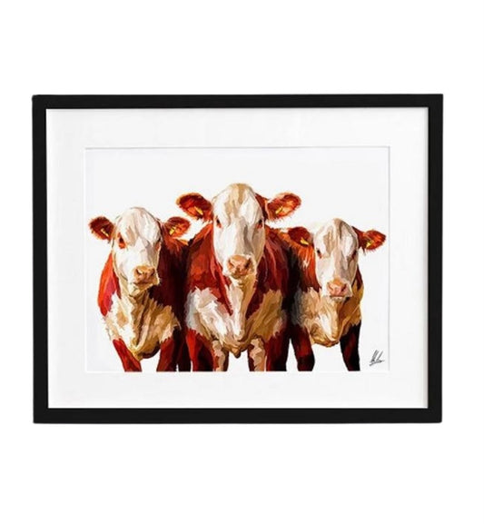 Framed Whitehead Cattle Print