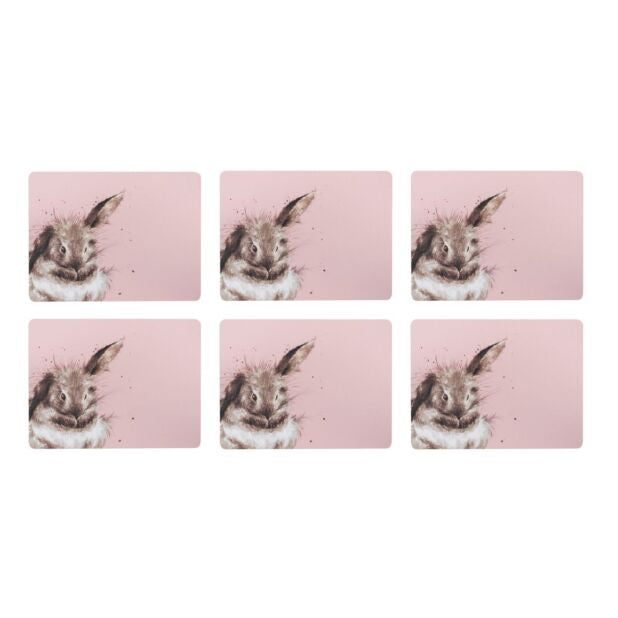 Pink Bunny Set of 6 Placemats