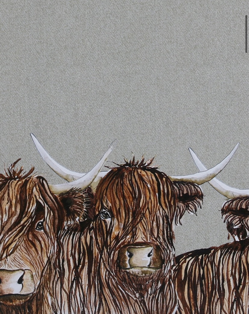 Set of 6 Highland Cow Placemats