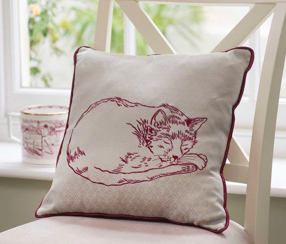 Elegant Brocade Cat Cushion