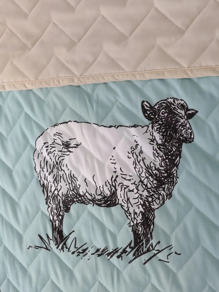 Turquoise Sheep Bedspread