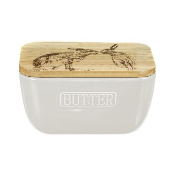 Ceramic Oak In Love Hare Design Butter Dish