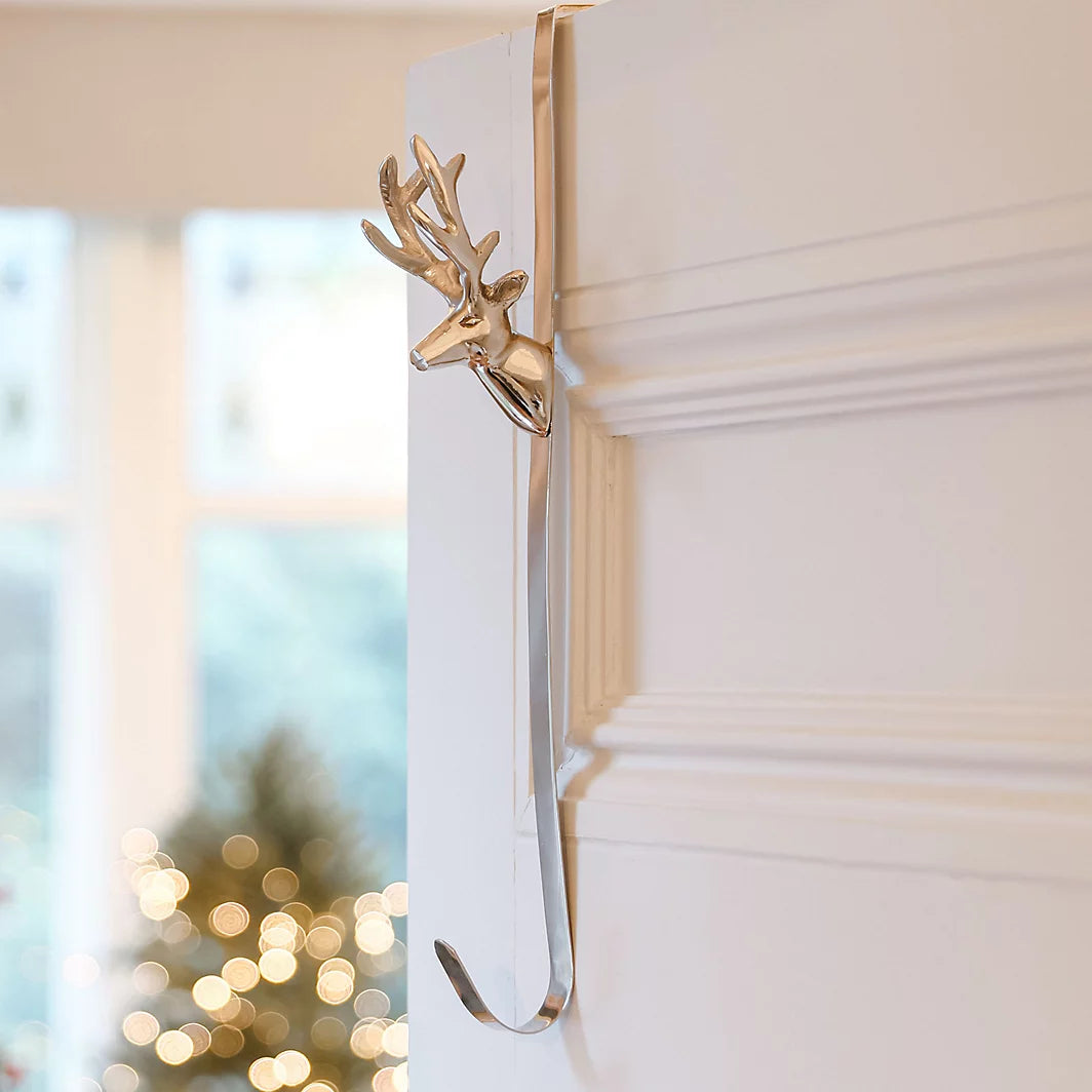 Silver Stag Wreath Door Hanger