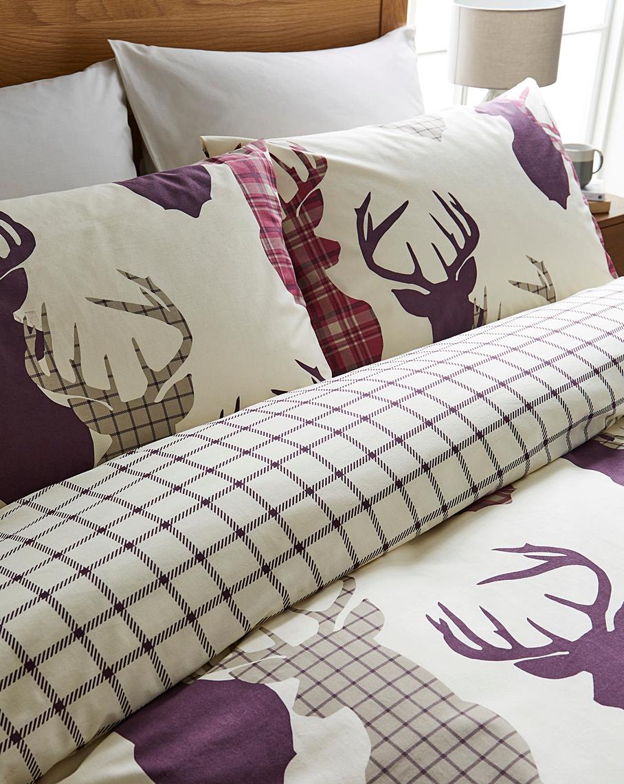 Stag Duvet Set in Plum