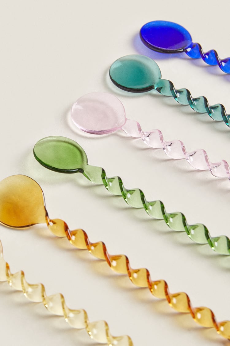 Glass Rainbow Twist Spoon Set