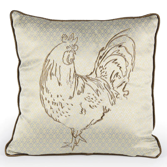 Elegant Brocade Rooster Cushion