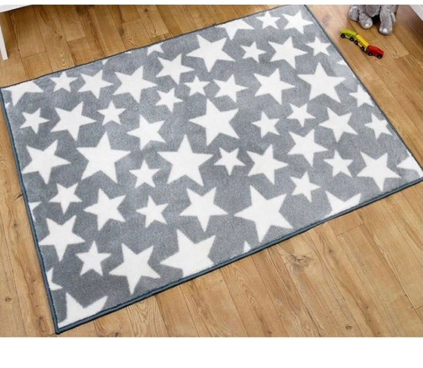 White and Grey Stars Rug