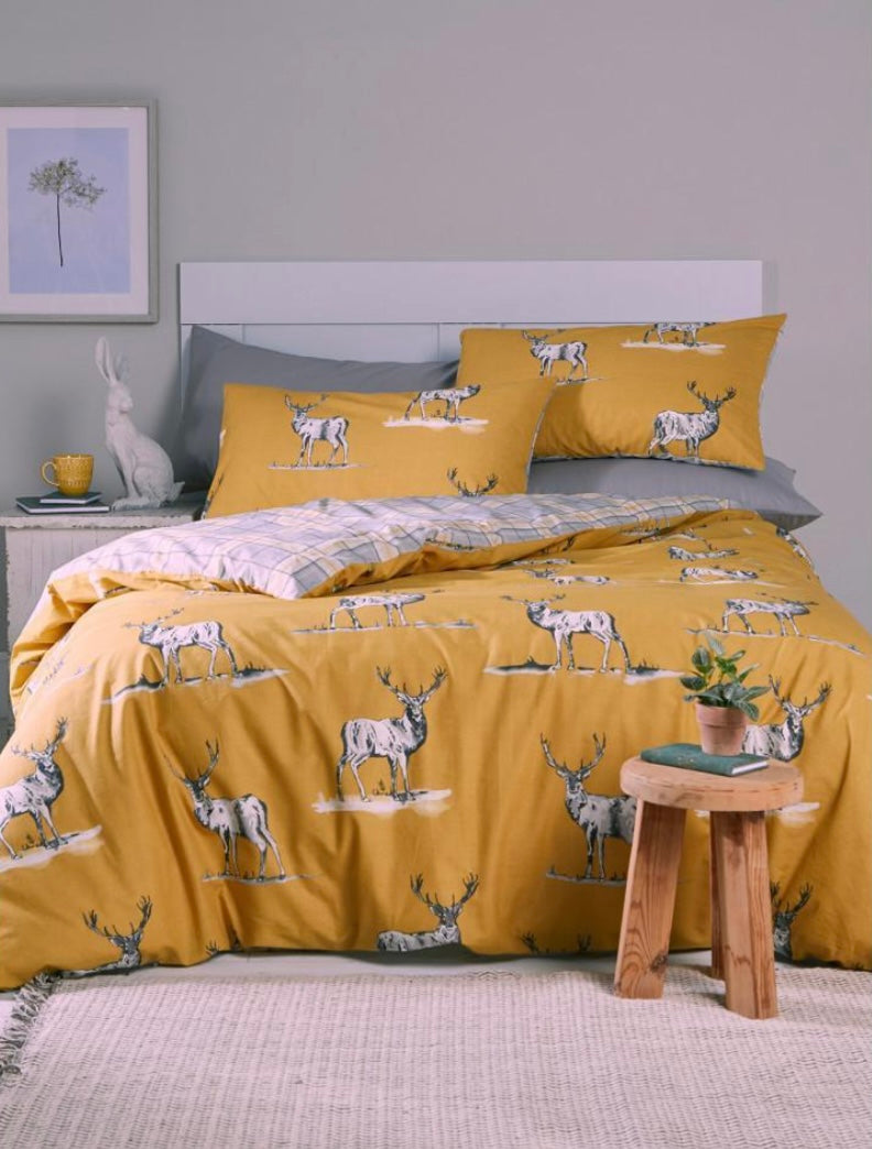 Stag Grey Ochre Duvet Set