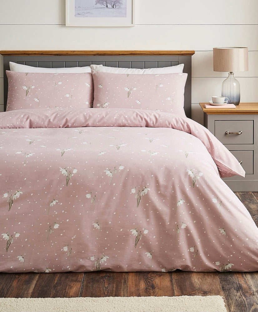 Snowdrop Pink Duvet Set