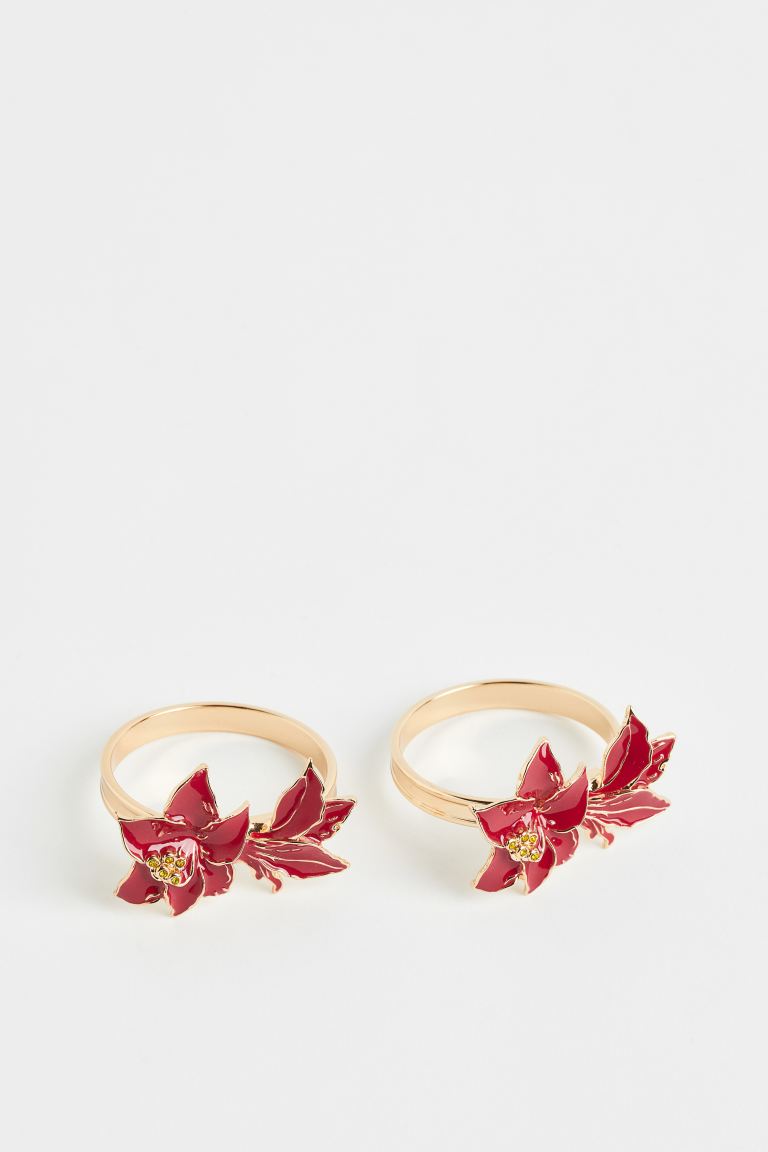 Red Amaryllis Napkin Rings