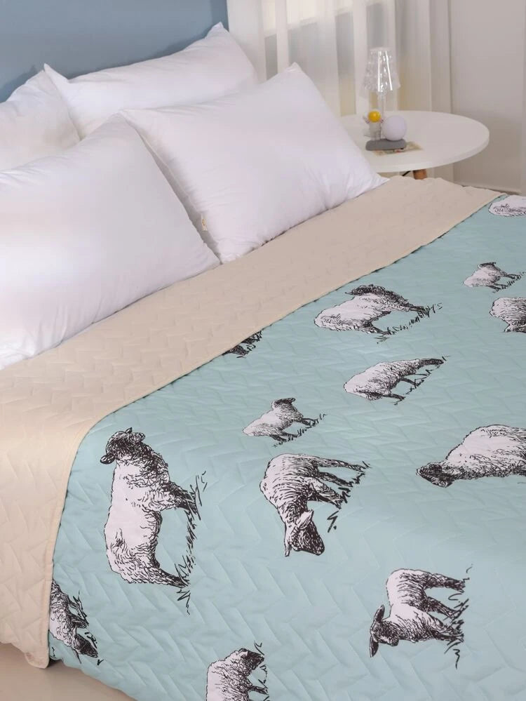 Turquoise Sheep Bedspread