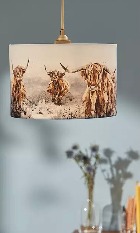 Highland Horns Lampshade