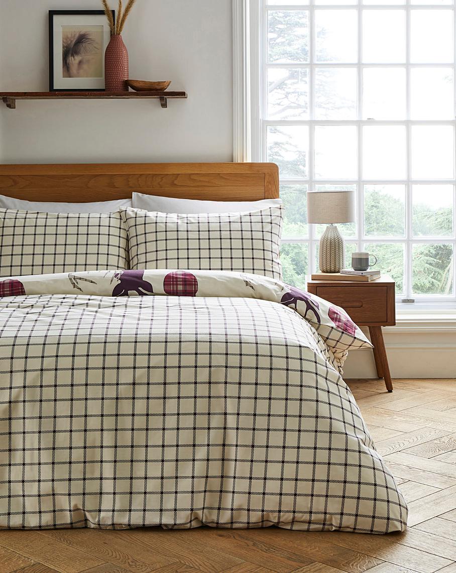 Stag Duvet Set in Plum