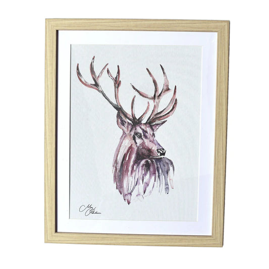 Stag Framed Print 50x40cm