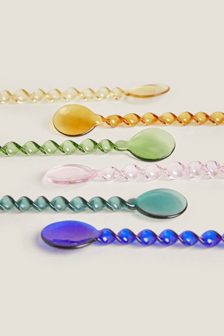 Glass Rainbow Twist Spoon Set