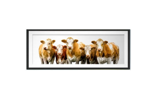 Large Simmental Herd Framed Art