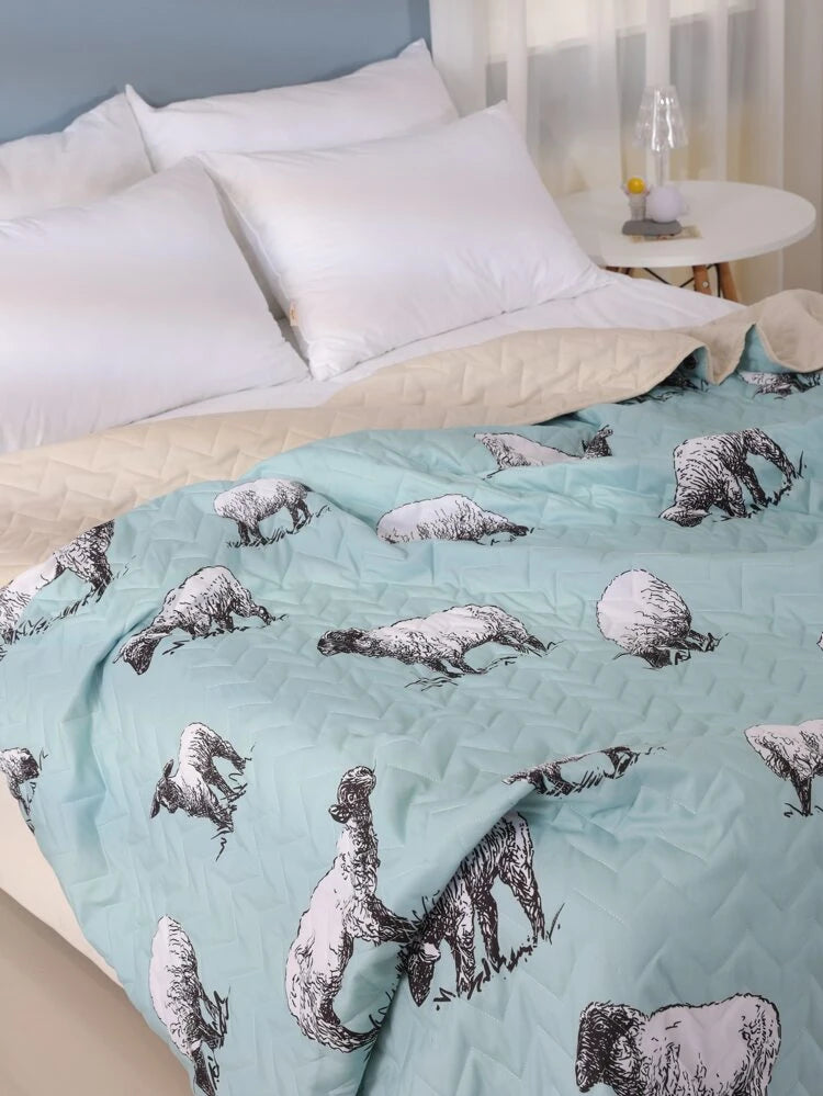 Turquoise Sheep Bedspread