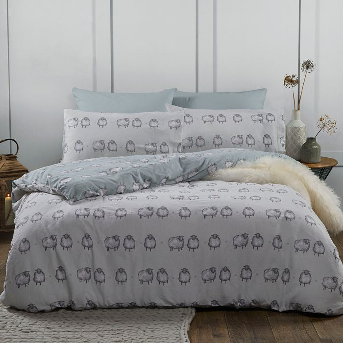 Brushed Cotton Sheep Reversible Duvet