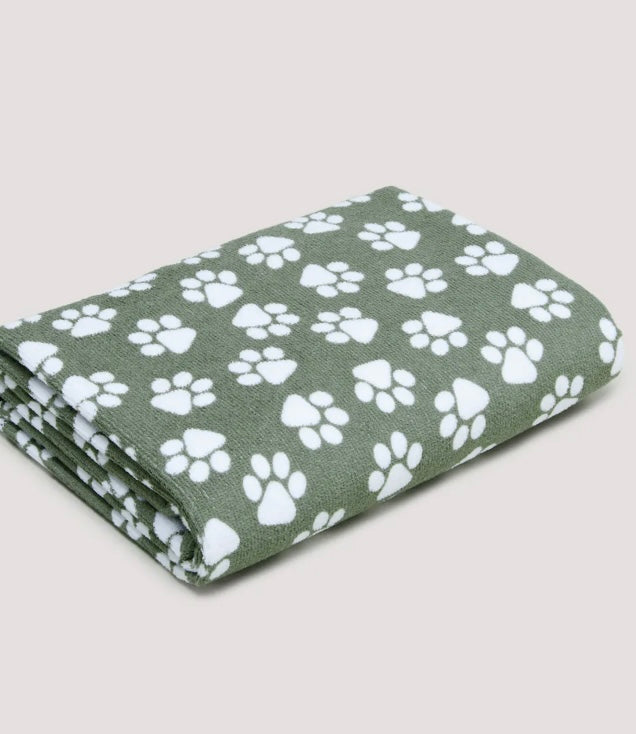 Paw print towel in Sage