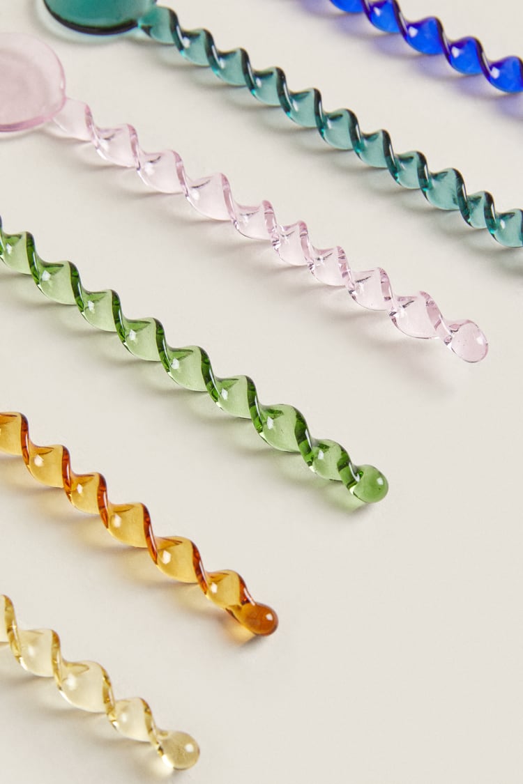 Glass Rainbow Twist Spoon Set