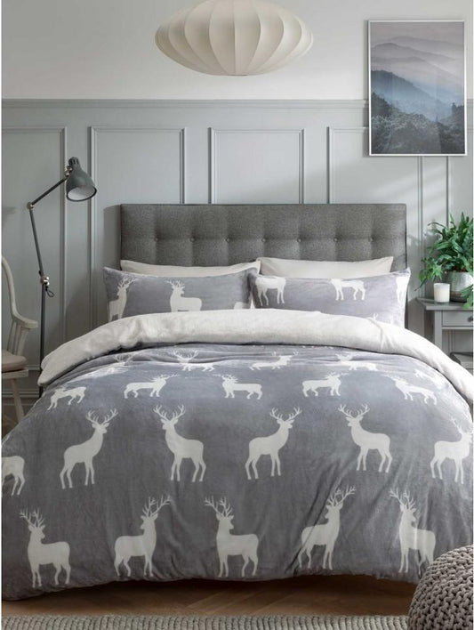 Super soft Sherpa Stag Double Duvet set