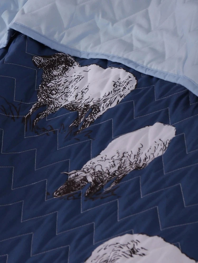 Navy Sheep Bedspread