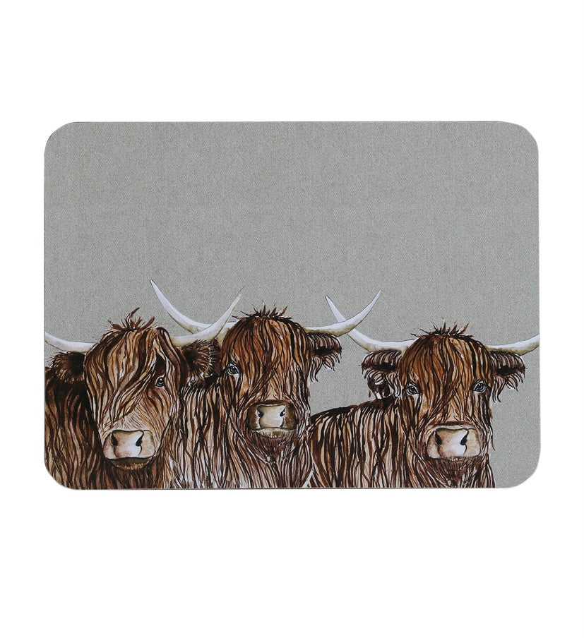 Set of 6 Highland Cow Placemats