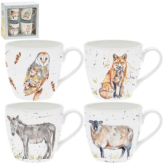 Country Bumpkins Set of 4 Mugs