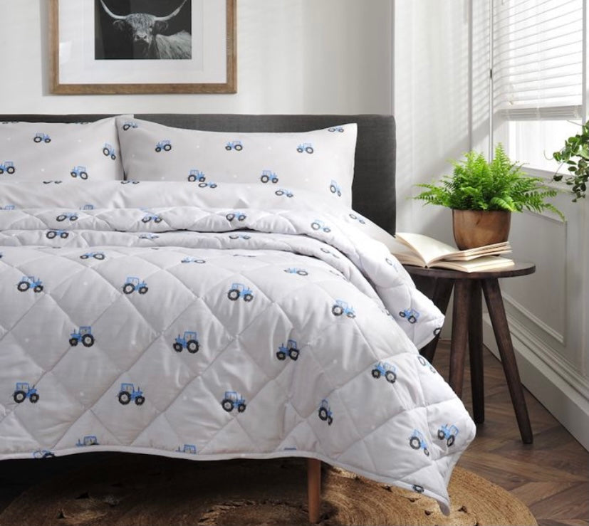 Blue Tractor Bed Spread