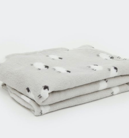 Grey Sheep Fleeced Baby Blanket