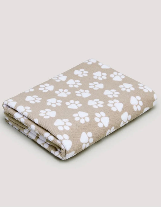 Paw Print Towel in Beige