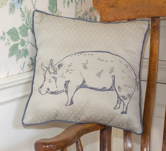 Elegant Brocade Pig Cushion