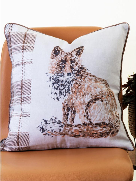 Fox Watercolour Tweed Cushion